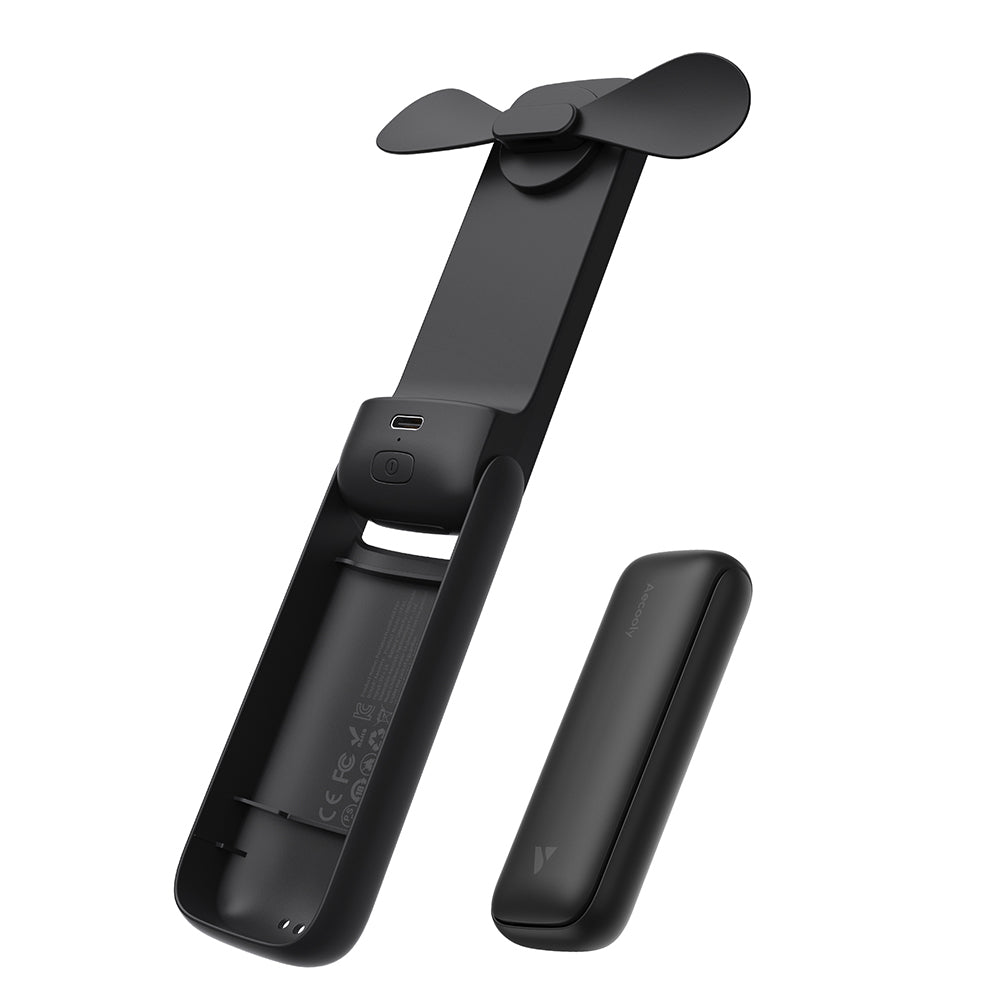 Aecooly PF01 Katlanabilen 3 Kademeli Portatif Soğutucu El Fanı Siyah