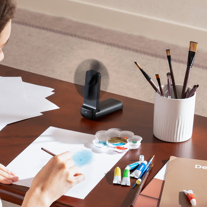 Aecooly PF01 Katlanabilen 3 Kademeli Portatif Soğutucu El Fanı Siyah