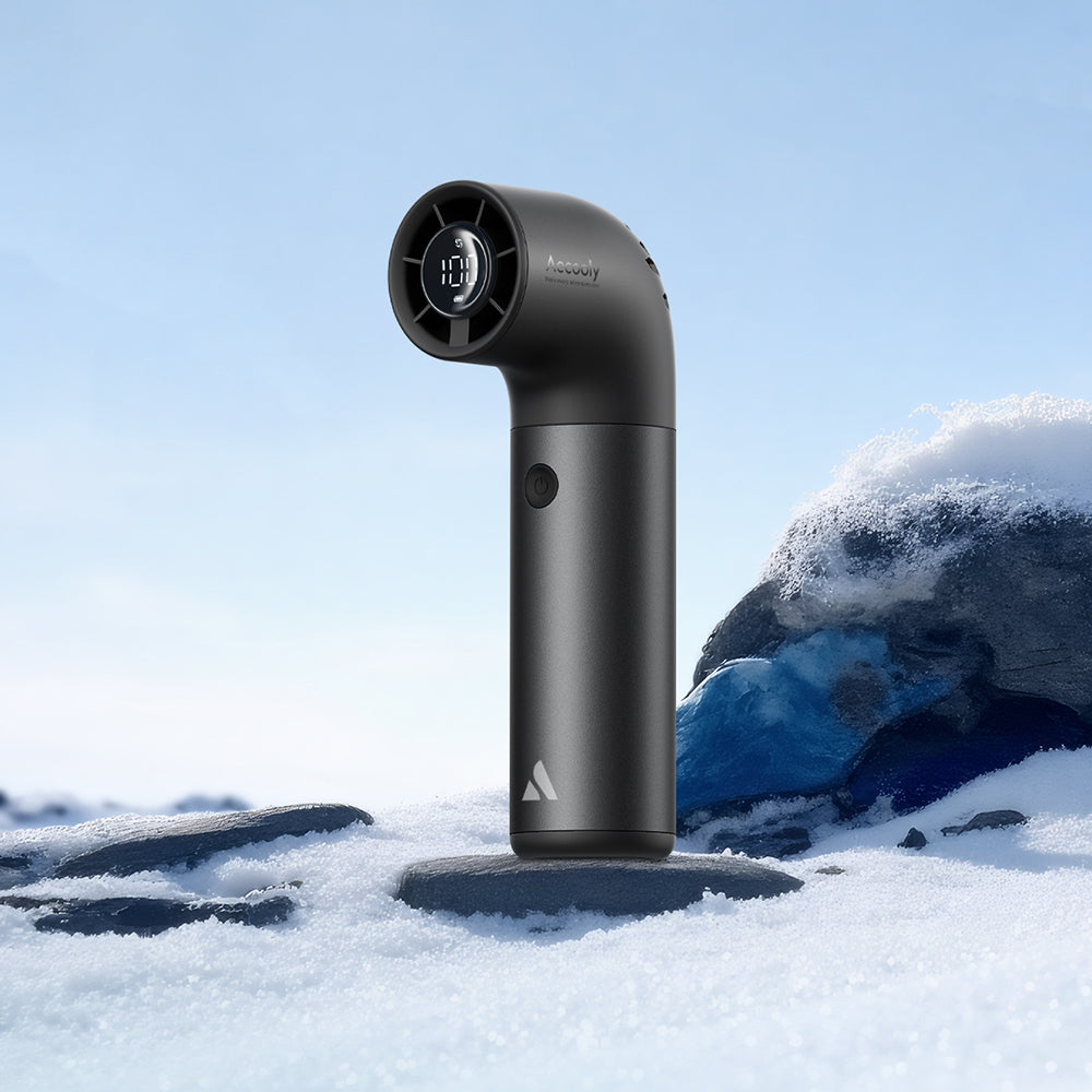 Aecooly PH01 Aero Pro Serisi Dijital LED Göstergeli Portatif Soğutucu El Fanı Gri