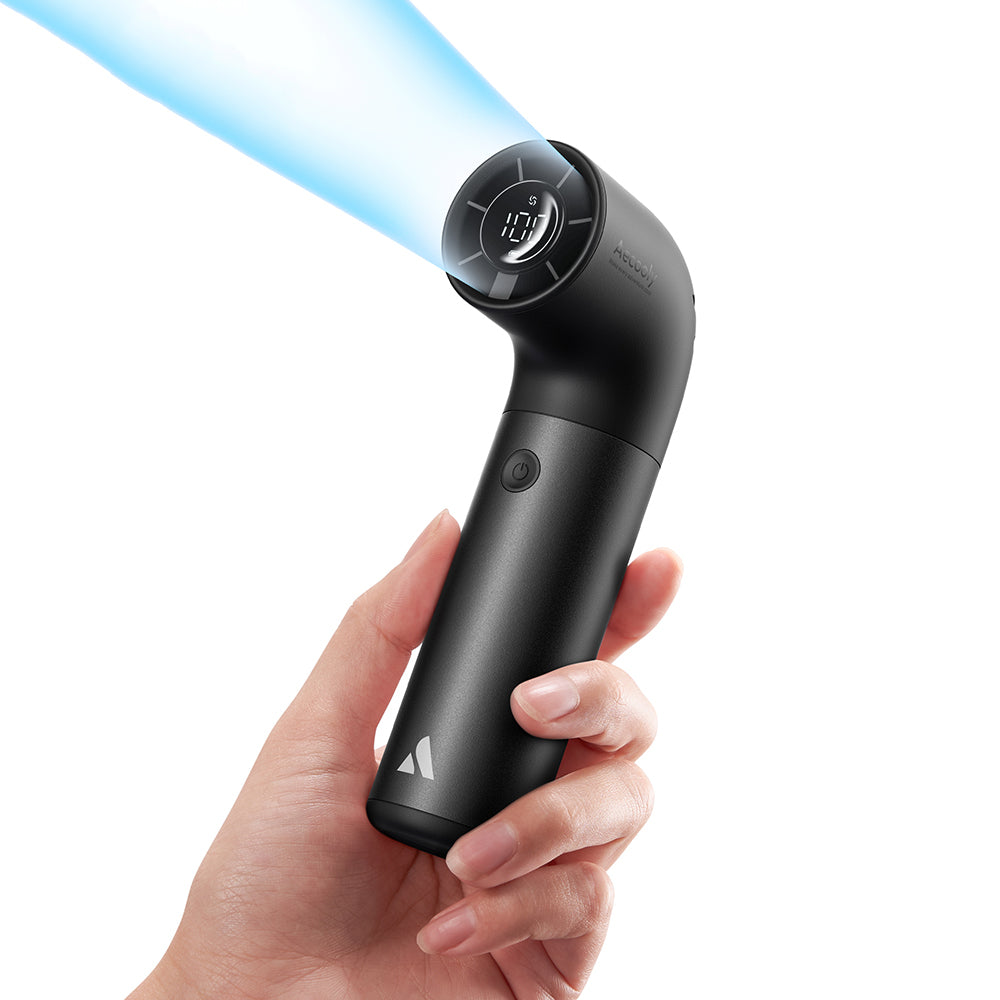 Aecooly PH01 Aero Pro Serisi Dijital LED Göstergeli Portatif Soğutucu El Fanı Gri