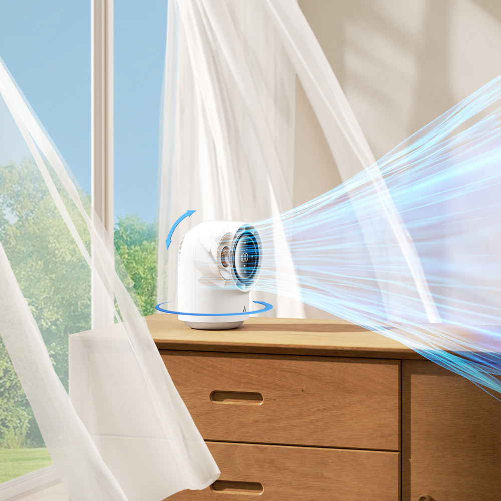 Aecooly TB01 Dijital LED Göstergeli Portatif Soğutucu Masa Fanı Beyaz