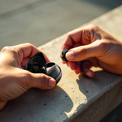 Amazingthing Amazsound Lite Dijital LED Göstergeli Kulak İçi Bluetooth Kulaklık v5.4 Siyah