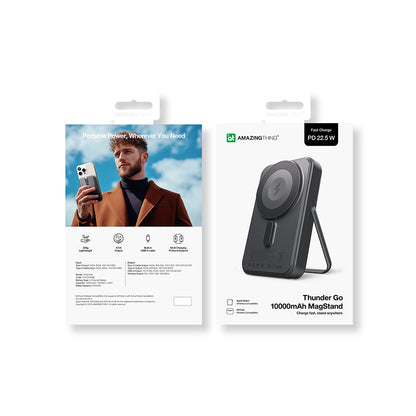 Amazingthing Thunder Go Akıllı Saat Kablosuz Şarj Özellikli PD 22.5W Standlı Wireless Powerbank 15W 10000mAh Mavi
