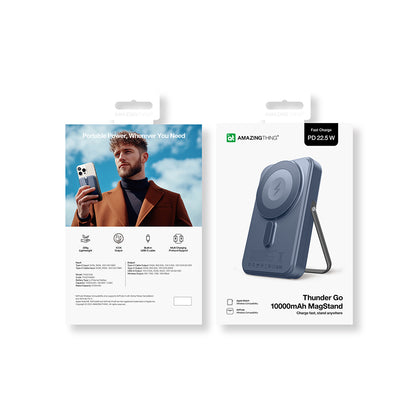 Amazingthing Thunder Go Akıllı Saat Kablosuz Şarj Özellikli PD 22.5W Standlı Wireless Powerbank 15W 10000mAh Siyah
