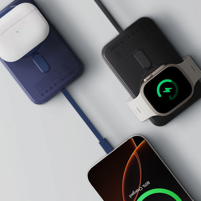 Amazingthing Thunder Go Akıllı Saat Kablosuz Şarj Özellikli PD 22.5W Standlı Wireless Powerbank 15W 10000mAh Mavi