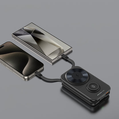 Amazingthing Thunder Pro Mag 6in1 PD22.5W Katlanabilir Standlı Kablosuz Powerbank 8000mAh Siyah