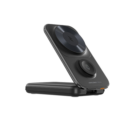Amazingthing Thunder Pro Mag 6in1 PD22.5W Katlanabilir Standlı Kablosuz Powerbank 8000mAh Siyah