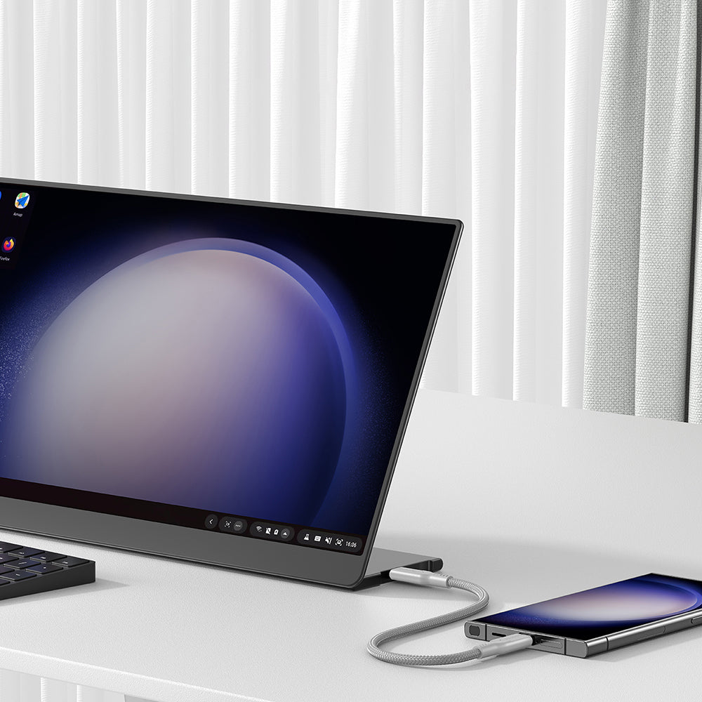 Amazingthing Thunder Pro USB3.2 Gen2 PD3.1 Port Korumalı Type-C to Type-C Kablo 120cm 240W 4K@60Hz Gri