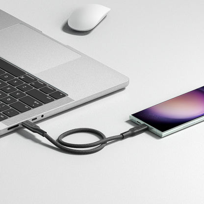 Amazingthing Thunder Pro USB3.2 Gen2 PD3.1 Port Korumalı Type-C to Type-C Kablo 120cm 240W 4K@60Hz Gri