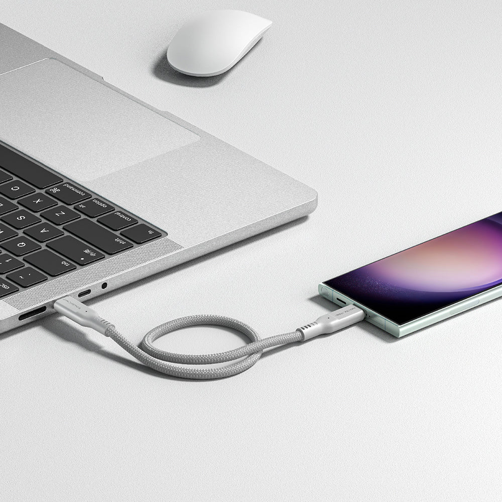 Amazingthing Thunder Pro USB3.2 Gen2 PD3.1 Port Korumalı Type-C to Type-C Kablo 120cm 240W 4K@60Hz Gri