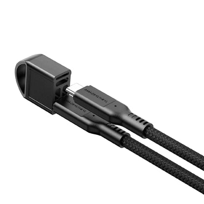 Amazingthing Thunder Pro USB3.2 Gen2 PD3.1 Port Korumalı Type-C to Type-C Kablo 20cm 240W 4K@60Hz Siyah