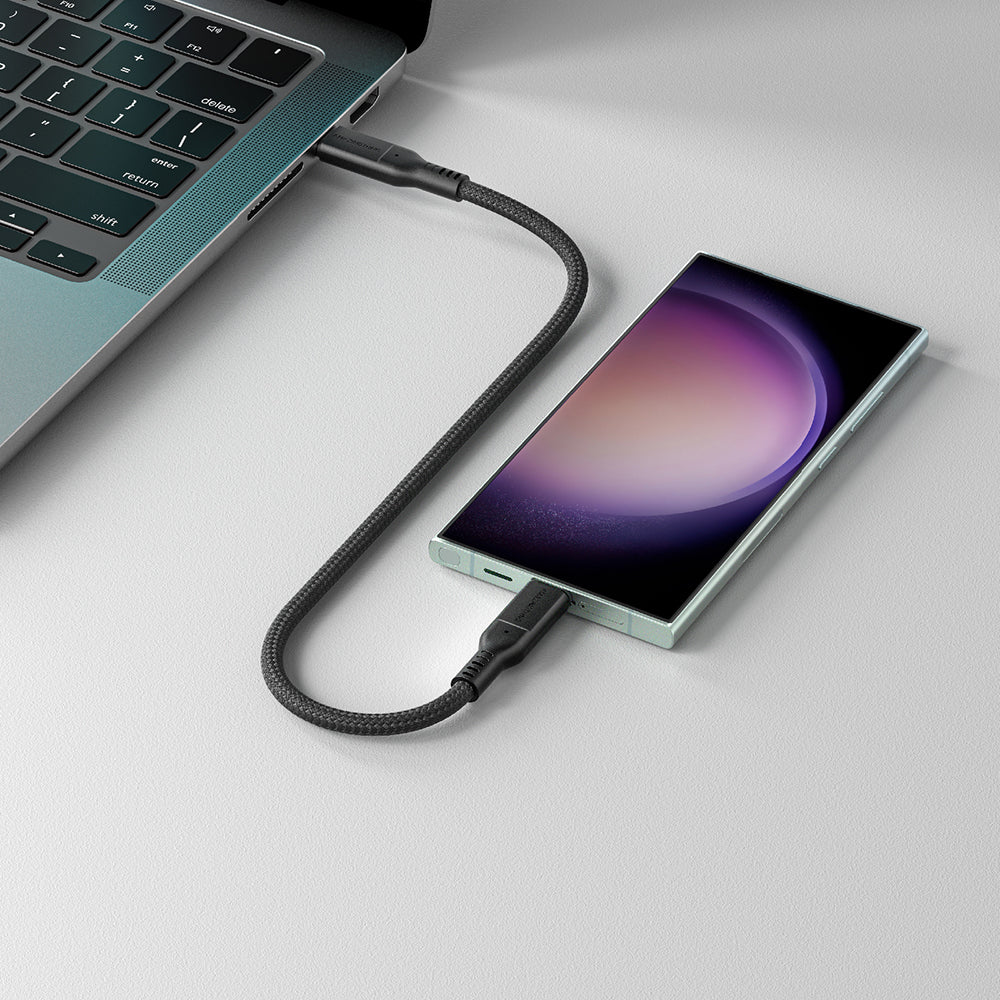 Amazingthing Thunder Pro USB3.2 Gen2 PD3.1 Port Korumalı Type-C to Type-C Kablo 20cm 240W 4K@60Hz Siyah