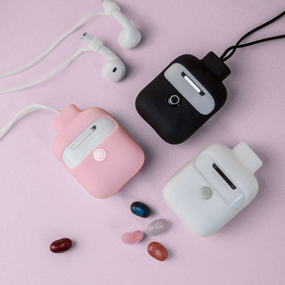 Apple Airpods 2. Nesil Kılıf Boyun Askılı Jelly Bean Tasarımlı Kablosuz Şarj Özellikli Lisanslı Switcheasy ColorBuddy Kapak Beyaz