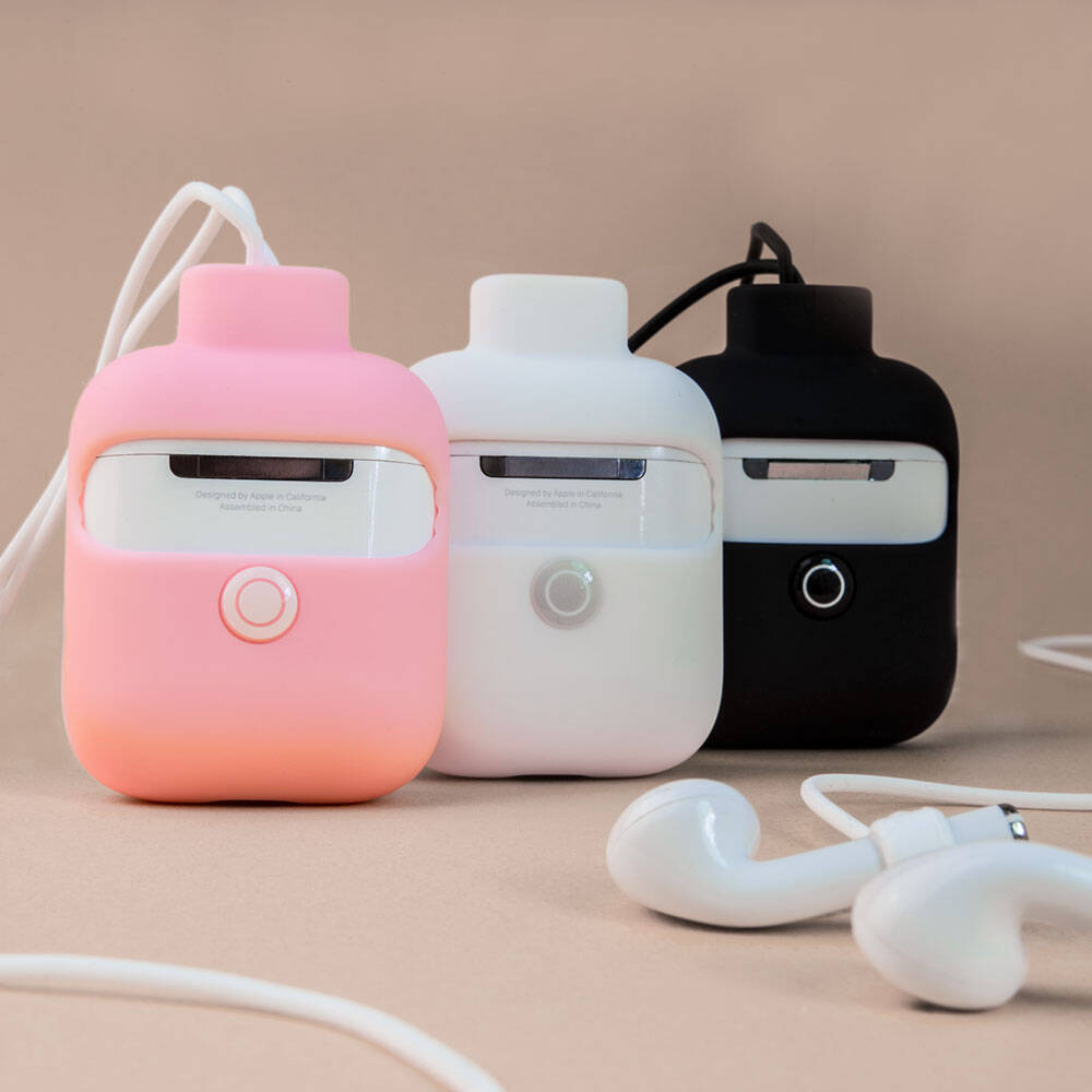 Apple Airpods 2. Nesil Kılıf Boyun Askılı Jelly Bean Tasarımlı Kablosuz Şarj Özellikli Lisanslı Switcheasy ColorBuddy Kapak Beyaz
