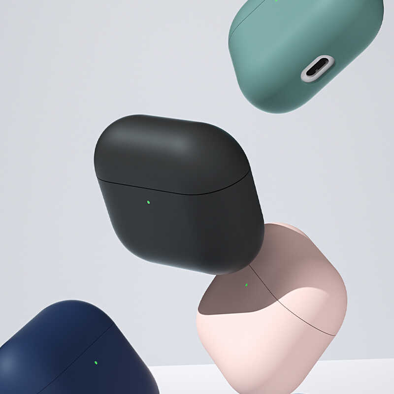 Apple Airpods 3 Kılıf Benks Liquid Silikon PC Kapak Mavi