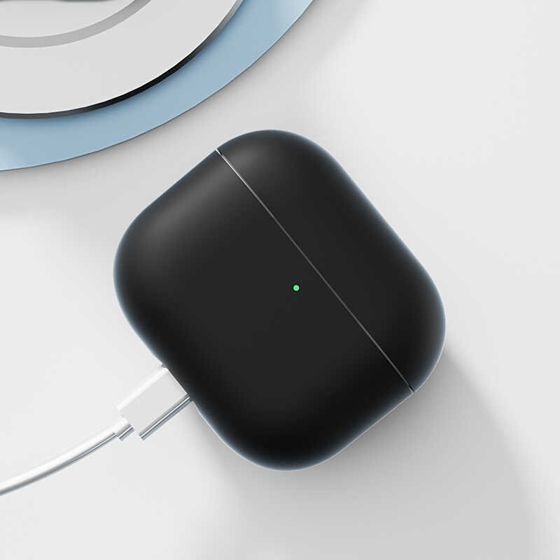 Apple Airpods 3 Kılıf Benks Liquid Silikon PC Kapak Mavi