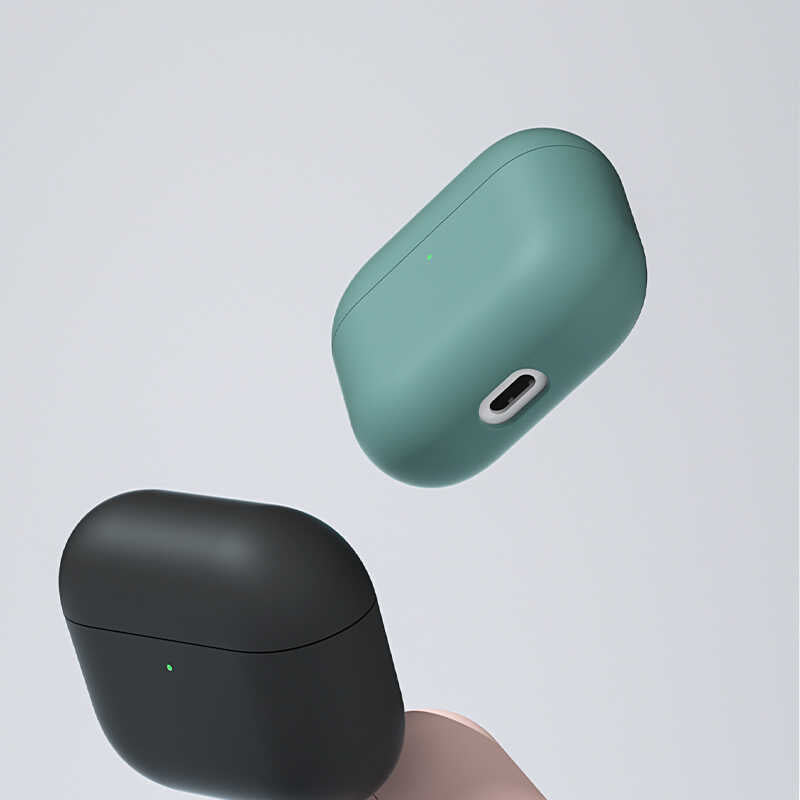 Apple Airpods 3 Kılıf Benks Liquid Silikon PC Kapak Gri