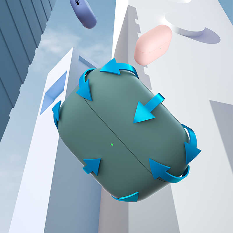 Apple Airpods 3 Kılıf Benks Liquid Silikon PC Kapak Gri