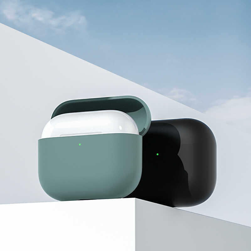 Apple Airpods 3 Kılıf Benks Liquid Silikon PC Kapak Gri