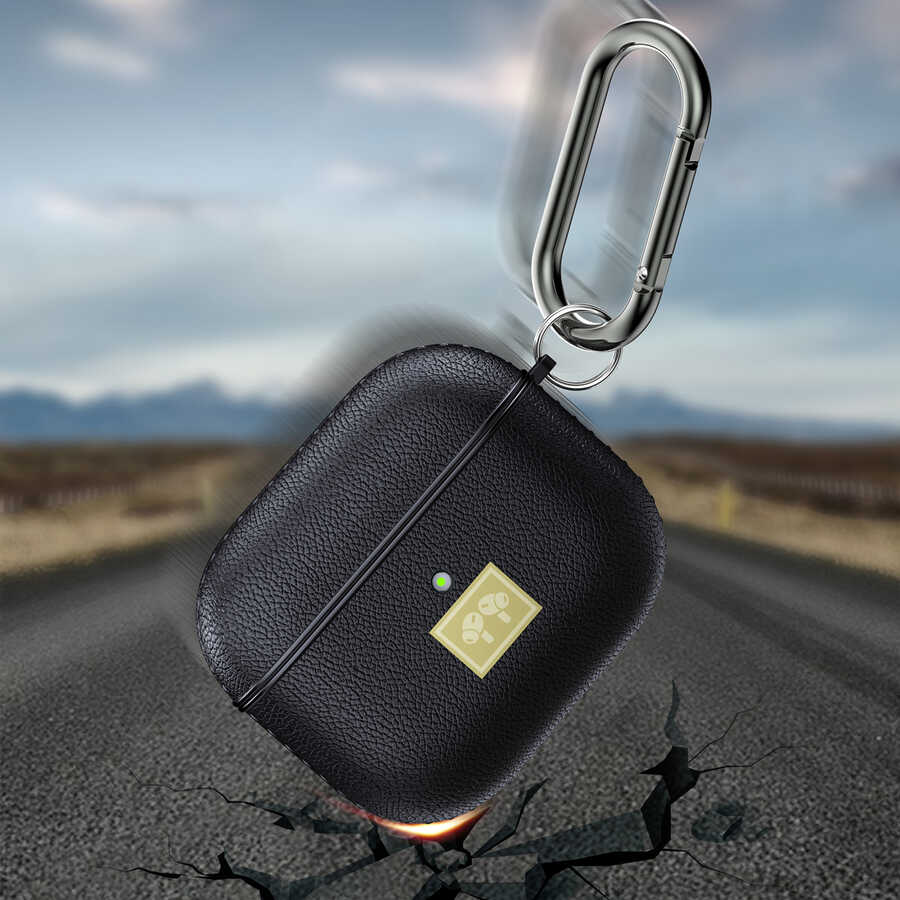 Apple Airpods 3. Nesil Kılıf Deri Görünümlü Askı Aparatlı Wlons Kılıf Kırmızı