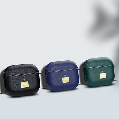 Apple Airpods 3. Nesil Kılıf Deri Görünümlü Askı Aparatlı Wlons Kılıf Lacivert