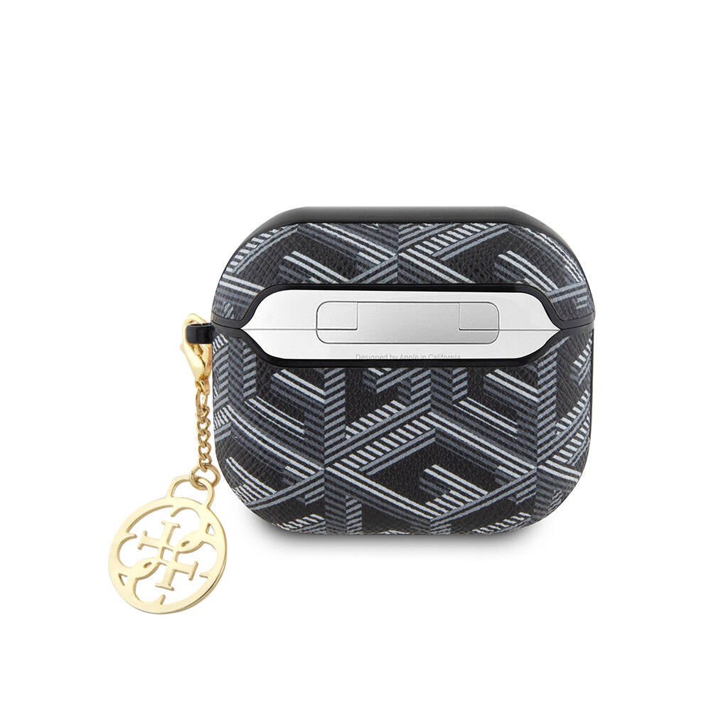 Apple Airpods 3. Nesil Kılıf Guess Orjinal Lisanslı G Cube Desenli 4G Süs Zincirli Kapak Kahverengi