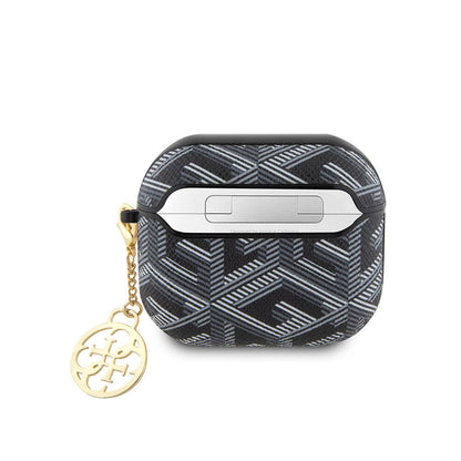 Apple Airpods 3. Nesil Kılıf Guess Orjinal Lisanslı G Cube Desenli 4G Süs Zincirli Kapak Siyah