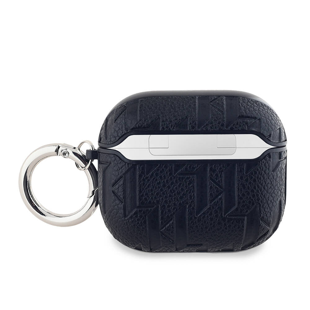 Apple Airpods 3. Nesil Kılıf Karl Lagerfeld Orjinal Lisanslı Monogram Silikon Kapak Siyah