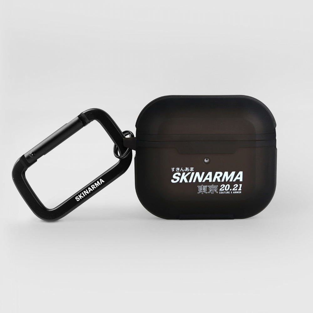 Apple Airpods 3. Nesil Kılıf SkinArma Transparan Mat Tasarım Kinzoku Kılıf Siyah