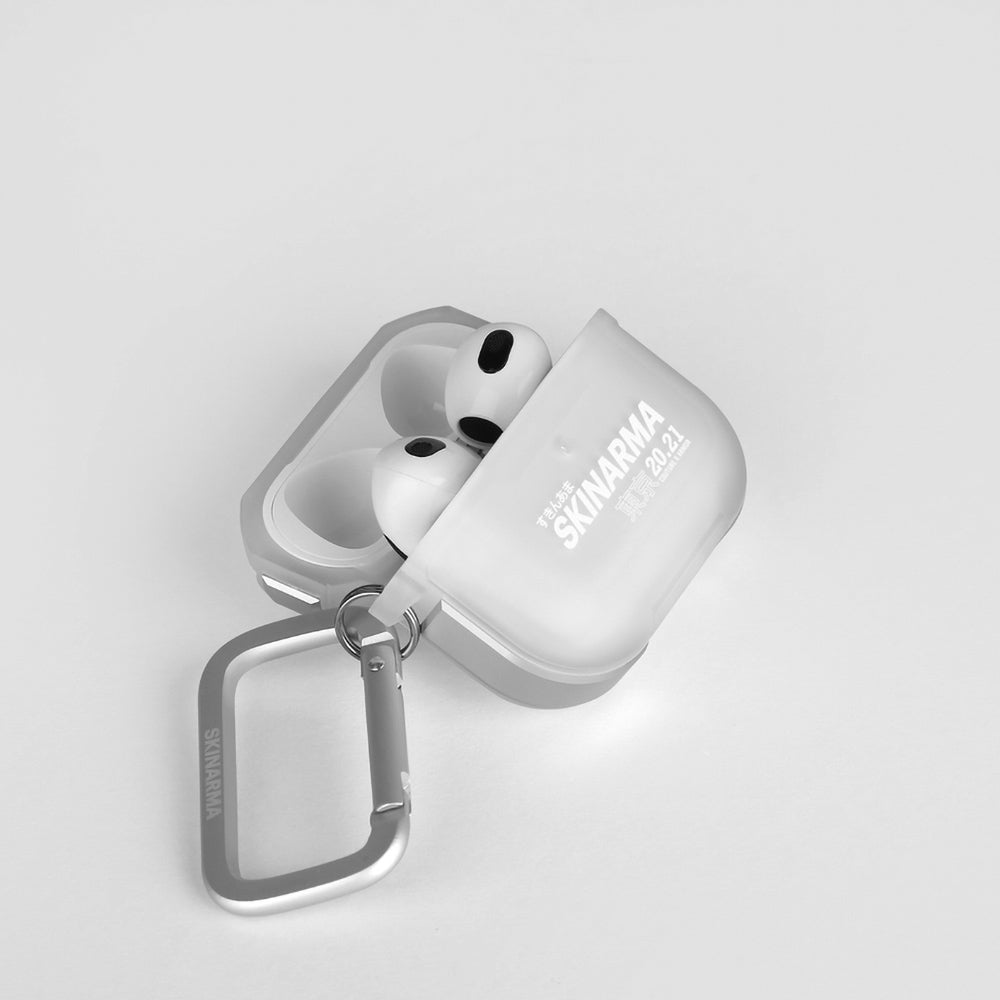 Apple Airpods 3. Nesil Kılıf SkinArma Transparan Mat Tasarım Kinzoku Kılıf Beyaz