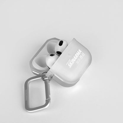 Apple Airpods 3. Nesil Kılıf SkinArma Transparan Mat Tasarım Kinzoku Kılıf Beyaz