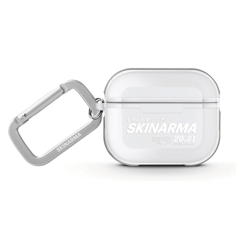 Apple Airpods 3. Nesil Kılıf SkinArma Transparan Mat Tasarım Kinzoku Kılıf Beyaz