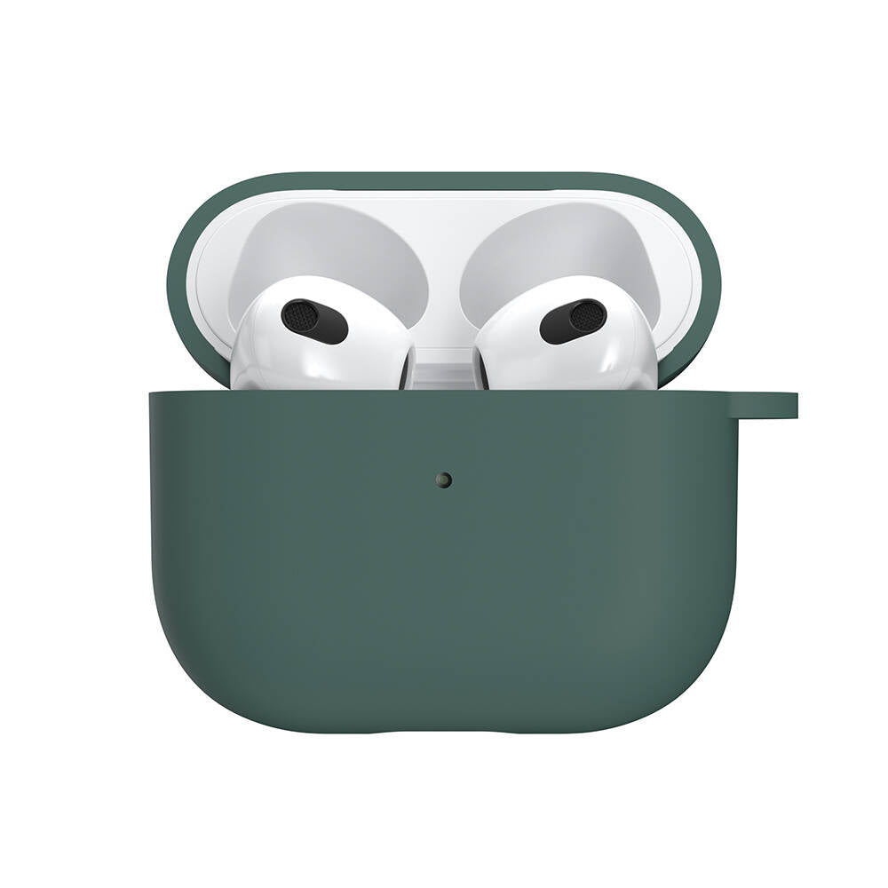 Apple Airpods 3. Nesil Kılıf Yumuşak Dokunuşlu Likit Silikon Tasarımlı Lisanslı Switcheasy Skin Kapak Siyah