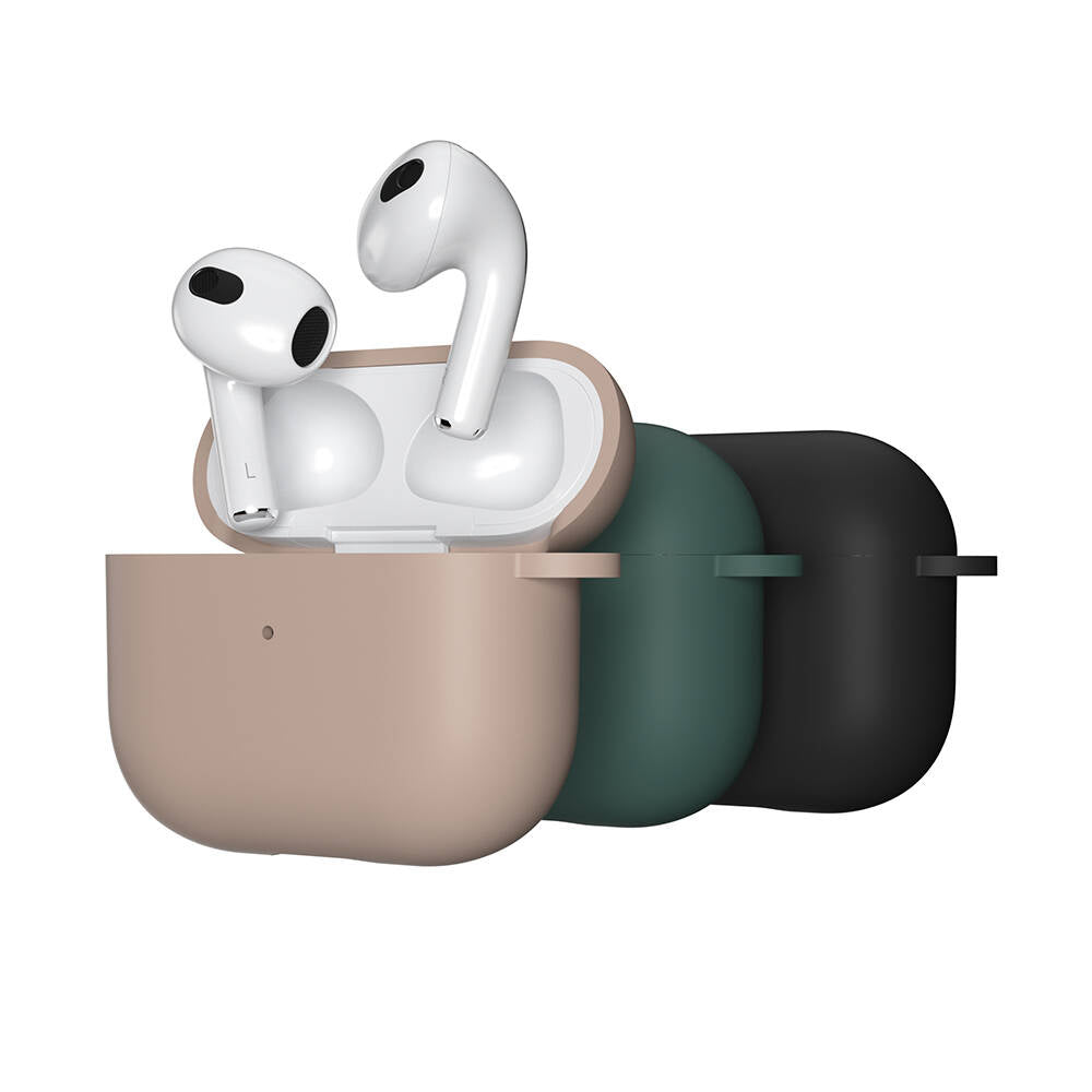 Apple Airpods 3. Nesil Kılıf Yumuşak Dokunuşlu Likit Silikon Tasarımlı Lisanslı Switcheasy Skin Kapak Yeşil