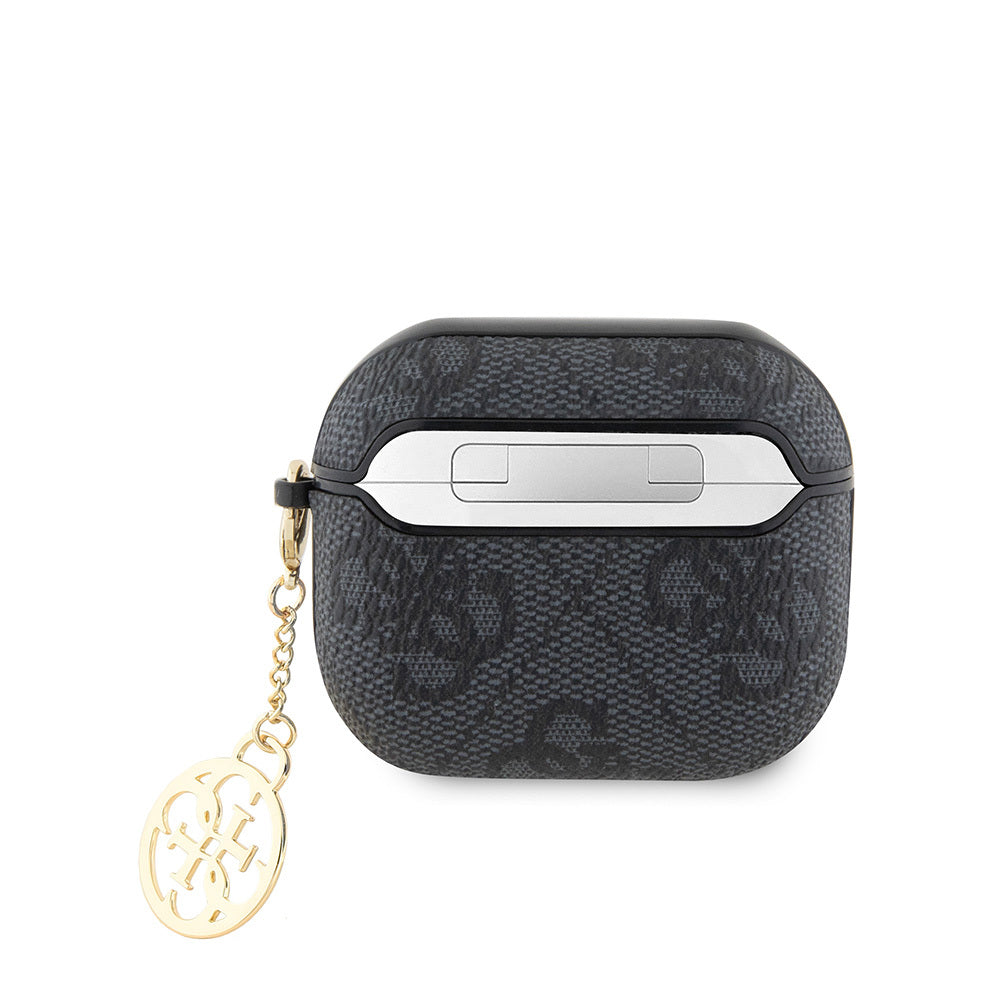 Apple Airpods 3.Nesil Kılıf Guess Orjinal Lisanslı PU Deri 4G Desenli 4G Sade Askılı Kılıf Pembe