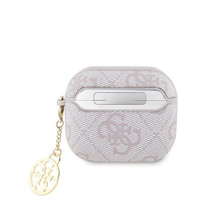 Apple Airpods 3.Nesil Kılıf Guess Orjinal Lisanslı PU Deri 4G Desenli 4G Sade Askılı Kılıf Mavi