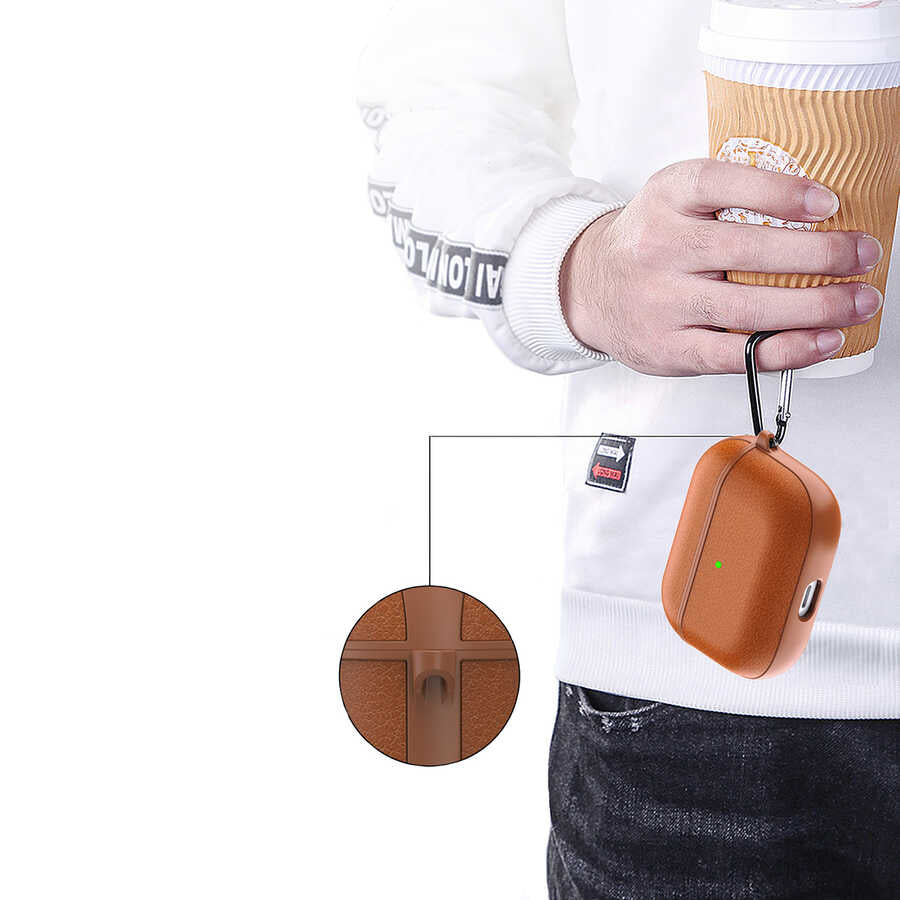 Apple Airpods 3.Nesil Kılıf Wiwu Calfskin Kılıf Yeşil