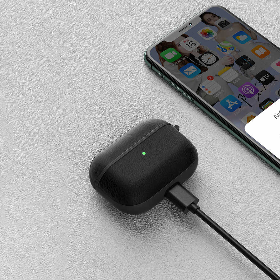 Apple Airpods 3.Nesil Kılıf Wiwu Calfskin Kılıf Kahverengi