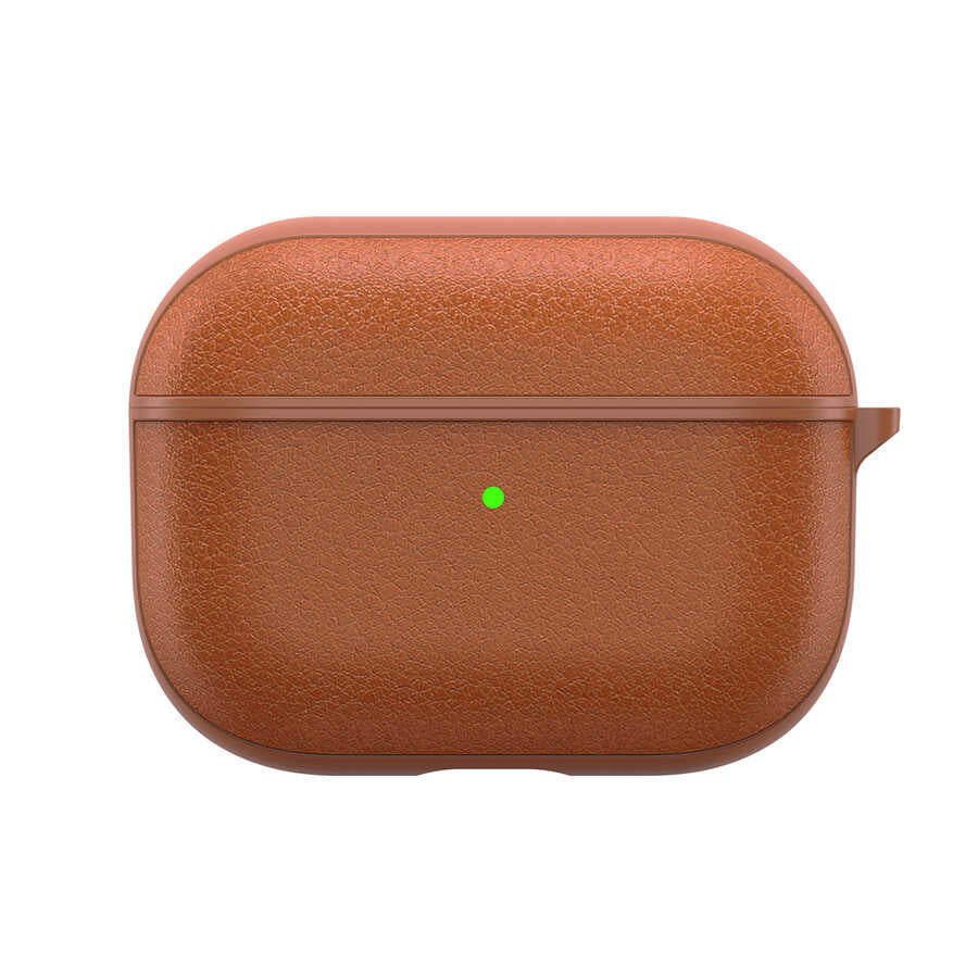 Apple Airpods 3.Nesil Kılıf Wiwu Calfskin Kılıf Kahverengi