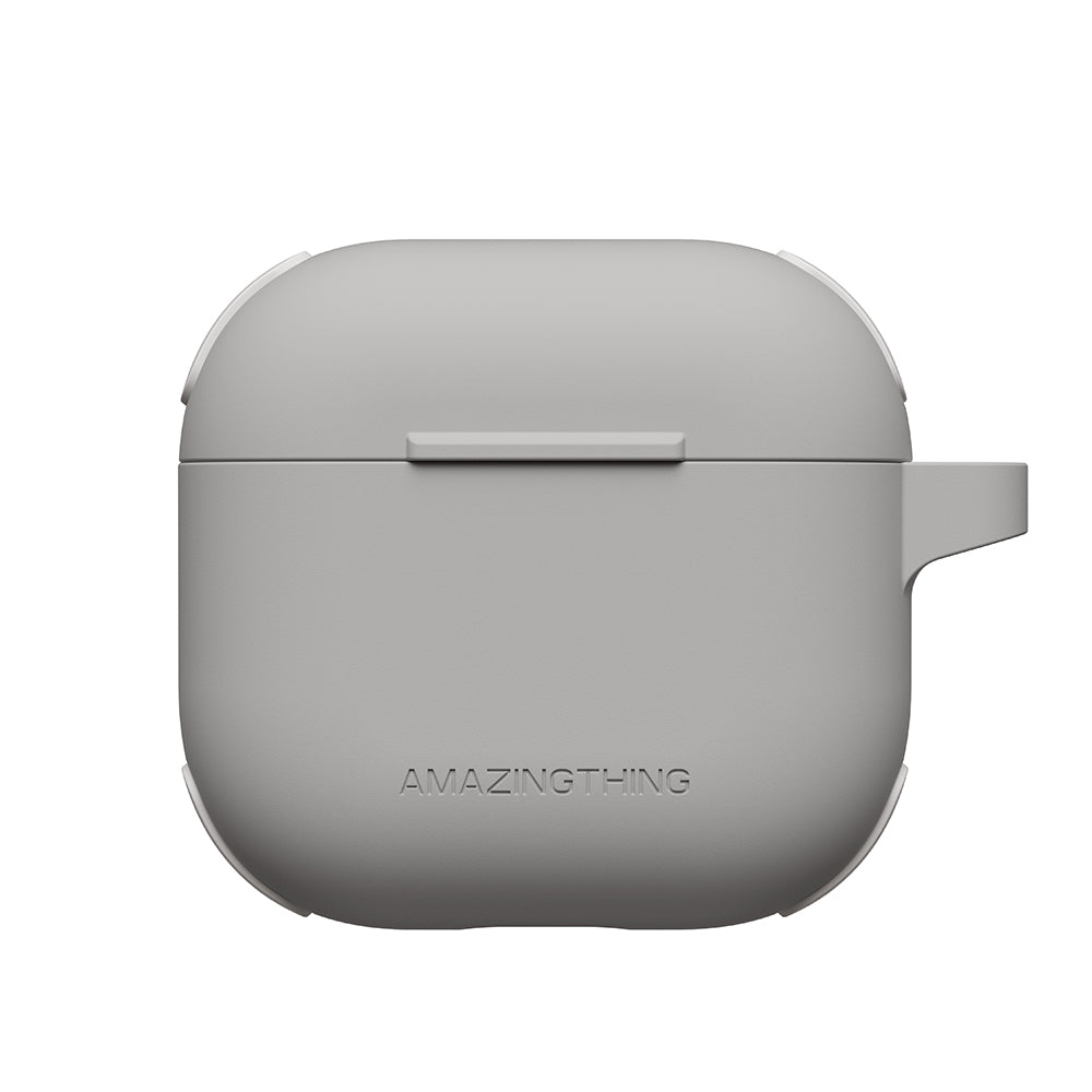 Apple Airpods 4 Amazingthing Airbag Köşe Tasarımlı Omni Serisi Silikon Kapak Gri