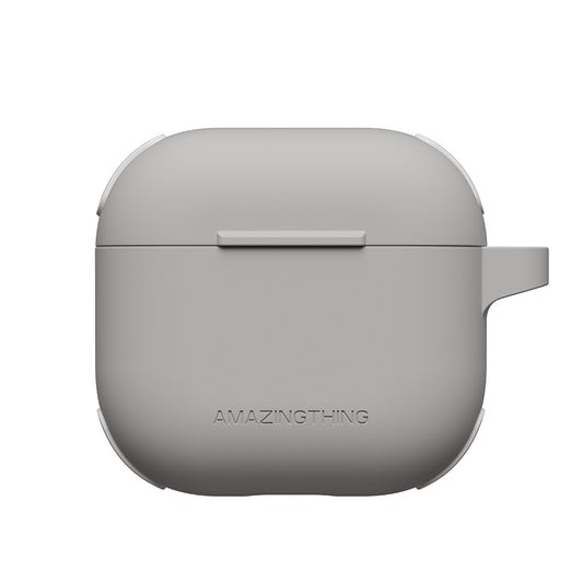 Apple Airpods 4 Amazingthing Airbag Köşe Tasarımlı Omni Serisi Silikon Kapak Gri