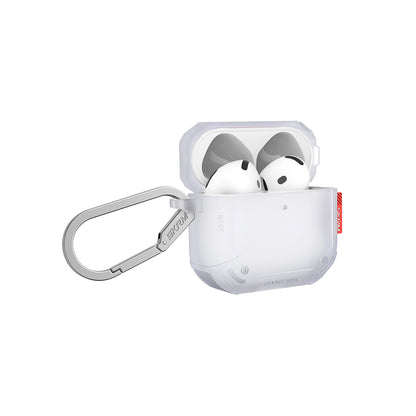 Apple Airpods 4 Kılıf Airbagli Yivli Köşe Tasarımlı 360 Derece Tam Koruma Skinarma Mecha CE Kılıf Füme
