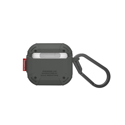 Apple Airpods 4 Kılıf Airbagli Yivli Köşe Tasarımlı 360 Derece Tam Koruma Skinarma Mecha CE Kılıf Olive