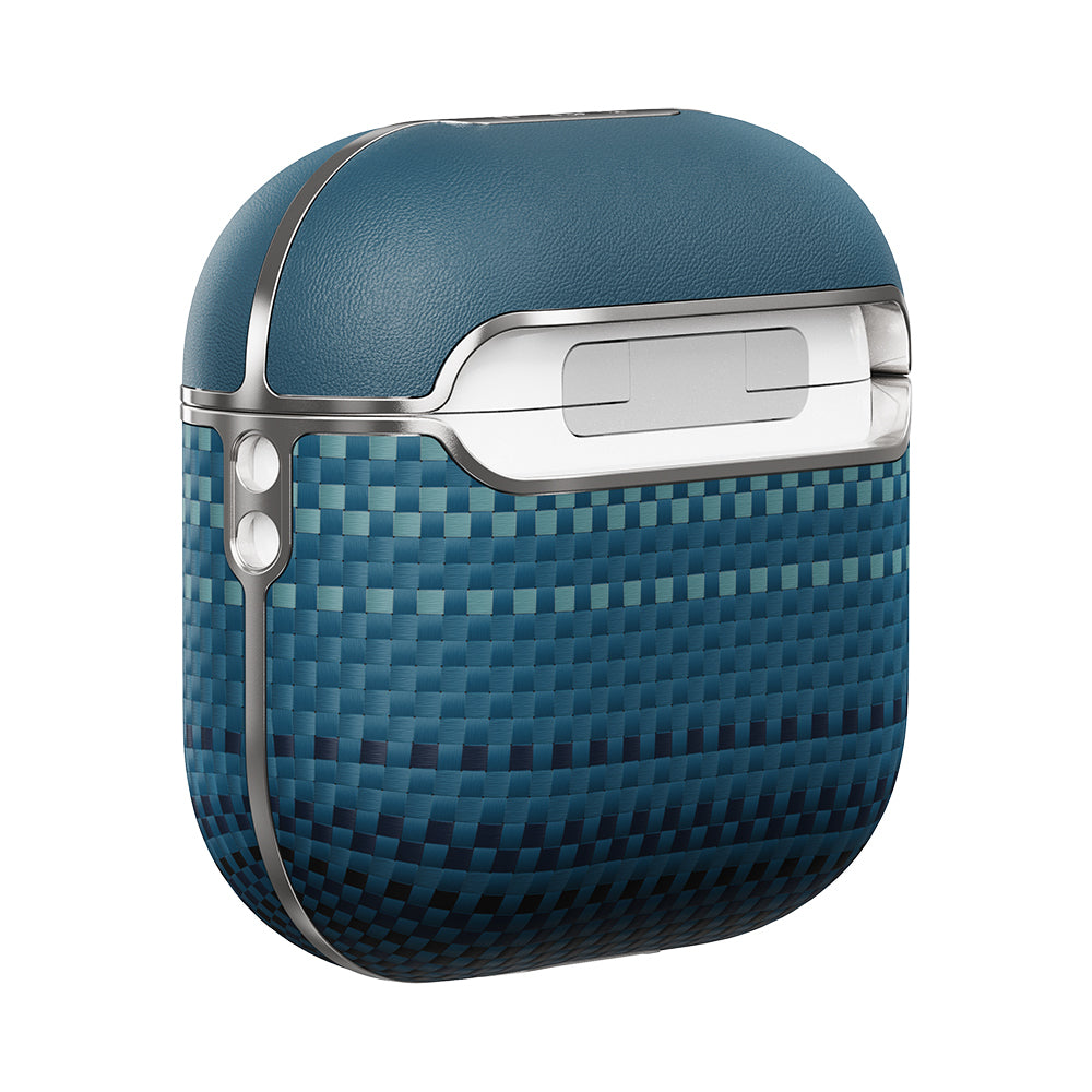 Apple Airpods 4 Kılıf Aramid Fiber Pitaka Tactile Woven Sunset-Moonrise Serisi Kapak Kahverengi