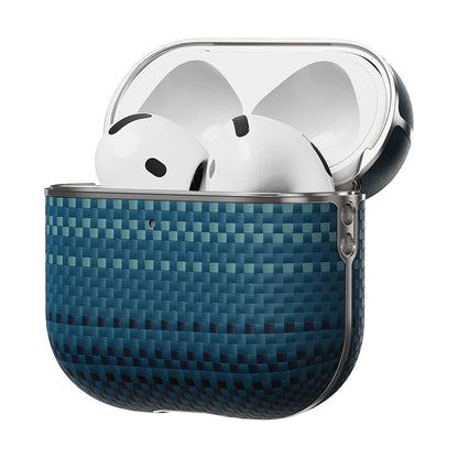 Apple Airpods 4 Kılıf Aramid Fiber Pitaka Tactile Woven Sunset-Moonrise Serisi Kapak Kahverengi