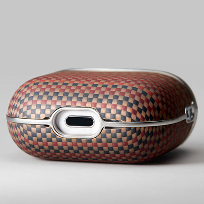 Apple Airpods 4 Kılıf Aramid Fiber Pitaka Tactile Woven Sunset-Moonrise Serisi Kapak Kahverengi