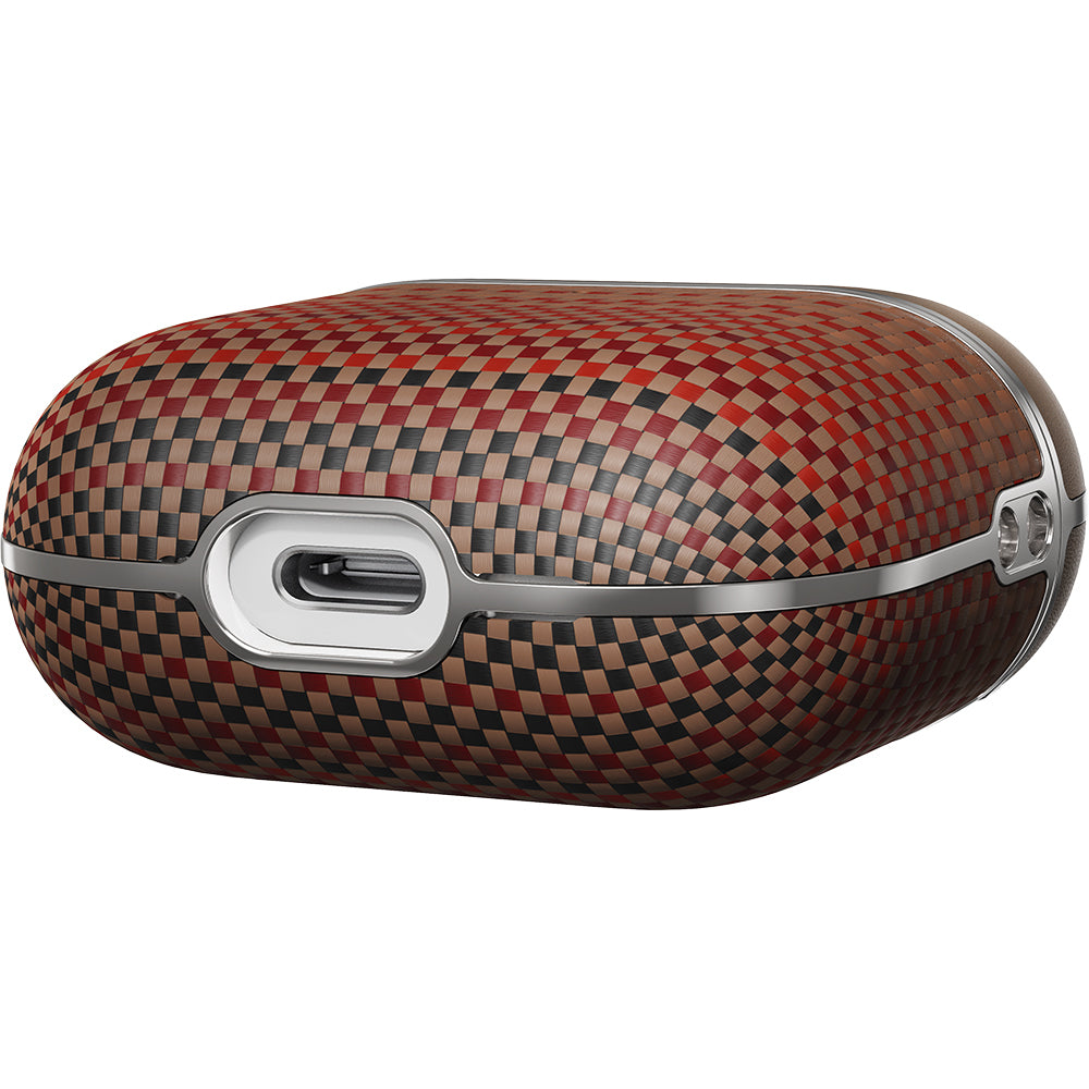 Apple Airpods 4 Kılıf Aramid Fiber Pitaka Tactile Woven Sunset-Moonrise Serisi Kapak Mavi