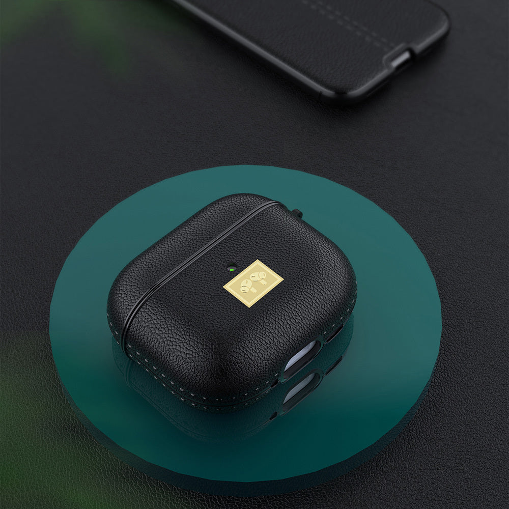 Apple Airpods 4 Kılıf Deri Görünümlü Askı Aparatlı Wlons Kılıf Lacivert