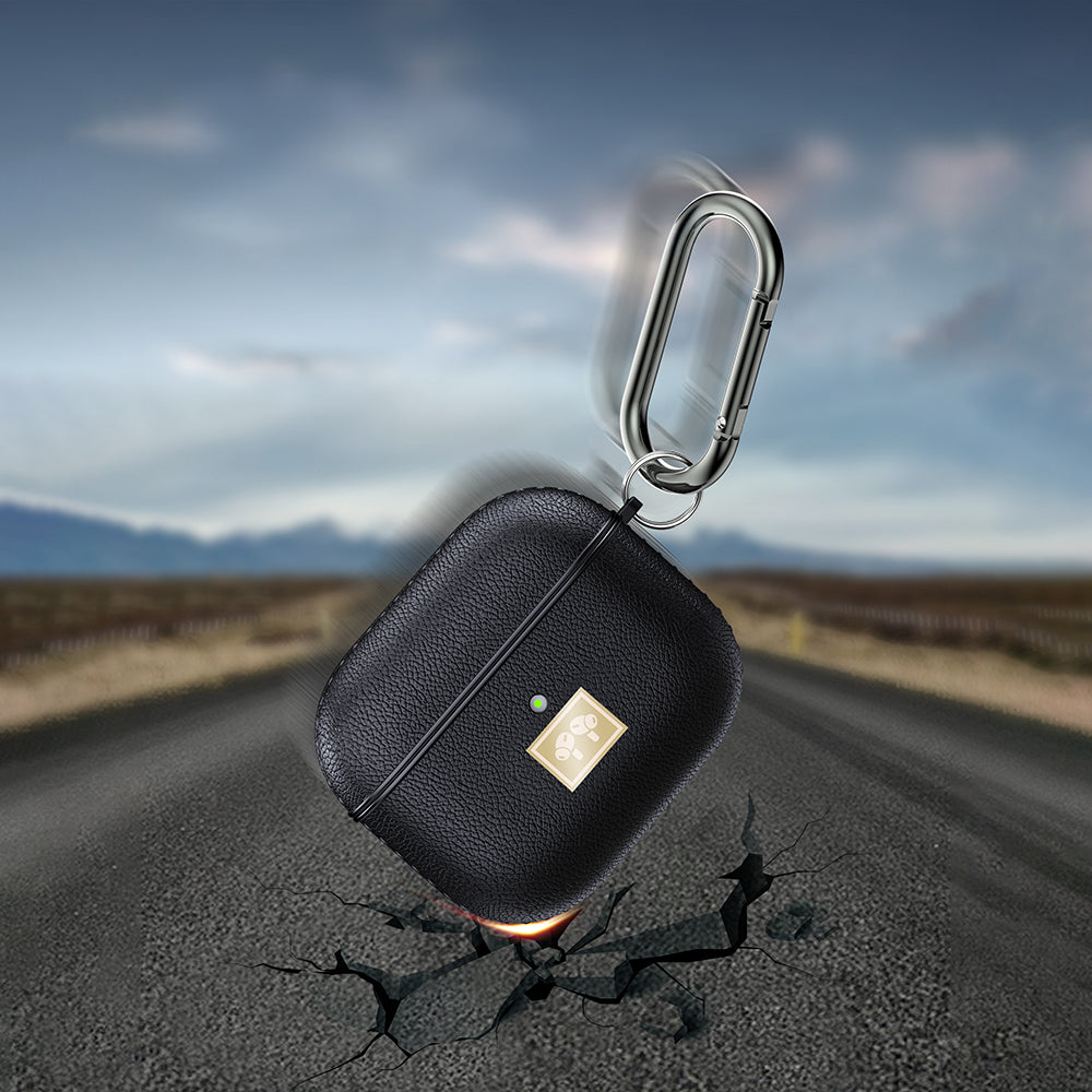 Apple Airpods 4 Kılıf Deri Görünümlü Askı Aparatlı Wlons Kılıf Lacivert