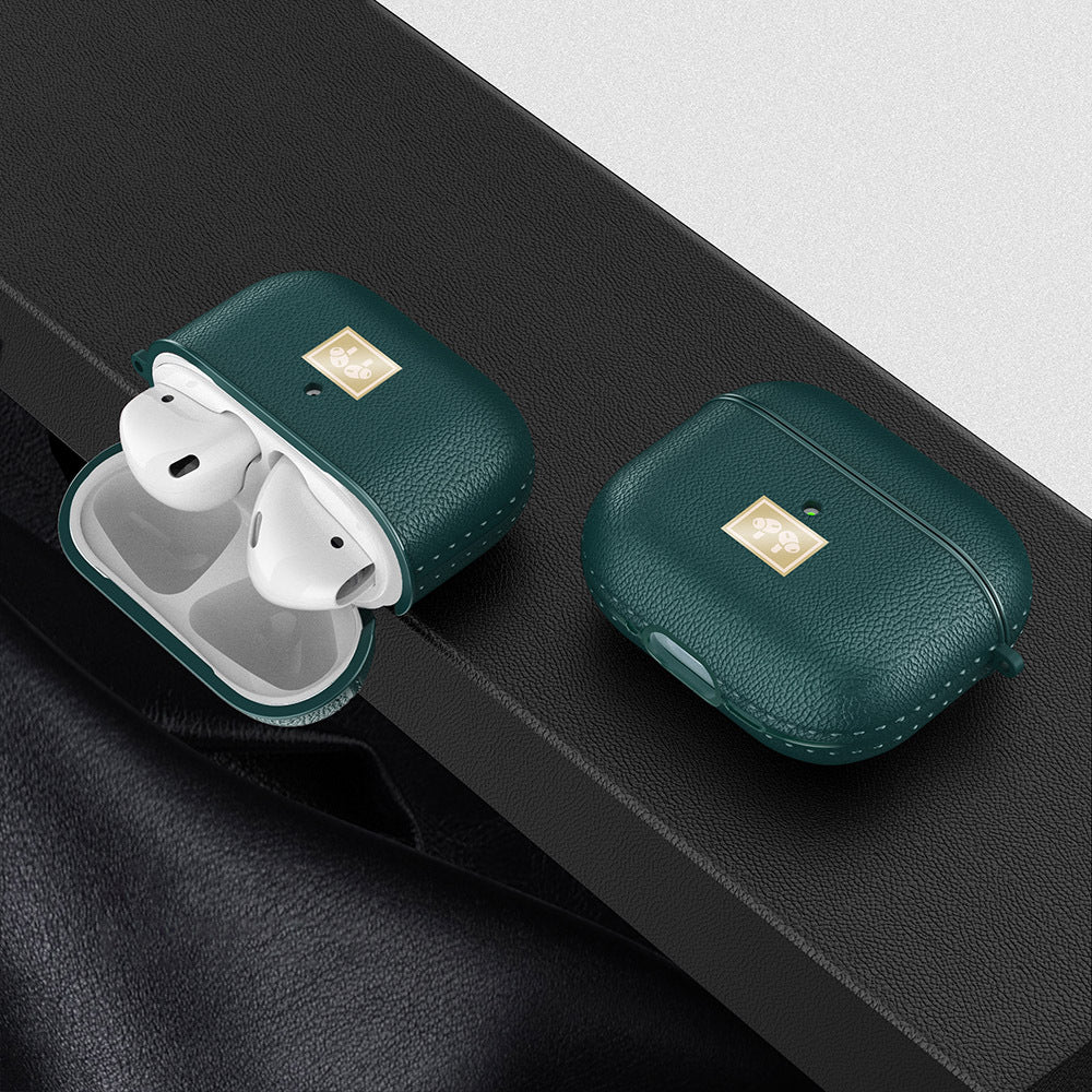 Apple Airpods 4 Kılıf Deri Görünümlü Askı Aparatlı Wlons Kılıf Lacivert